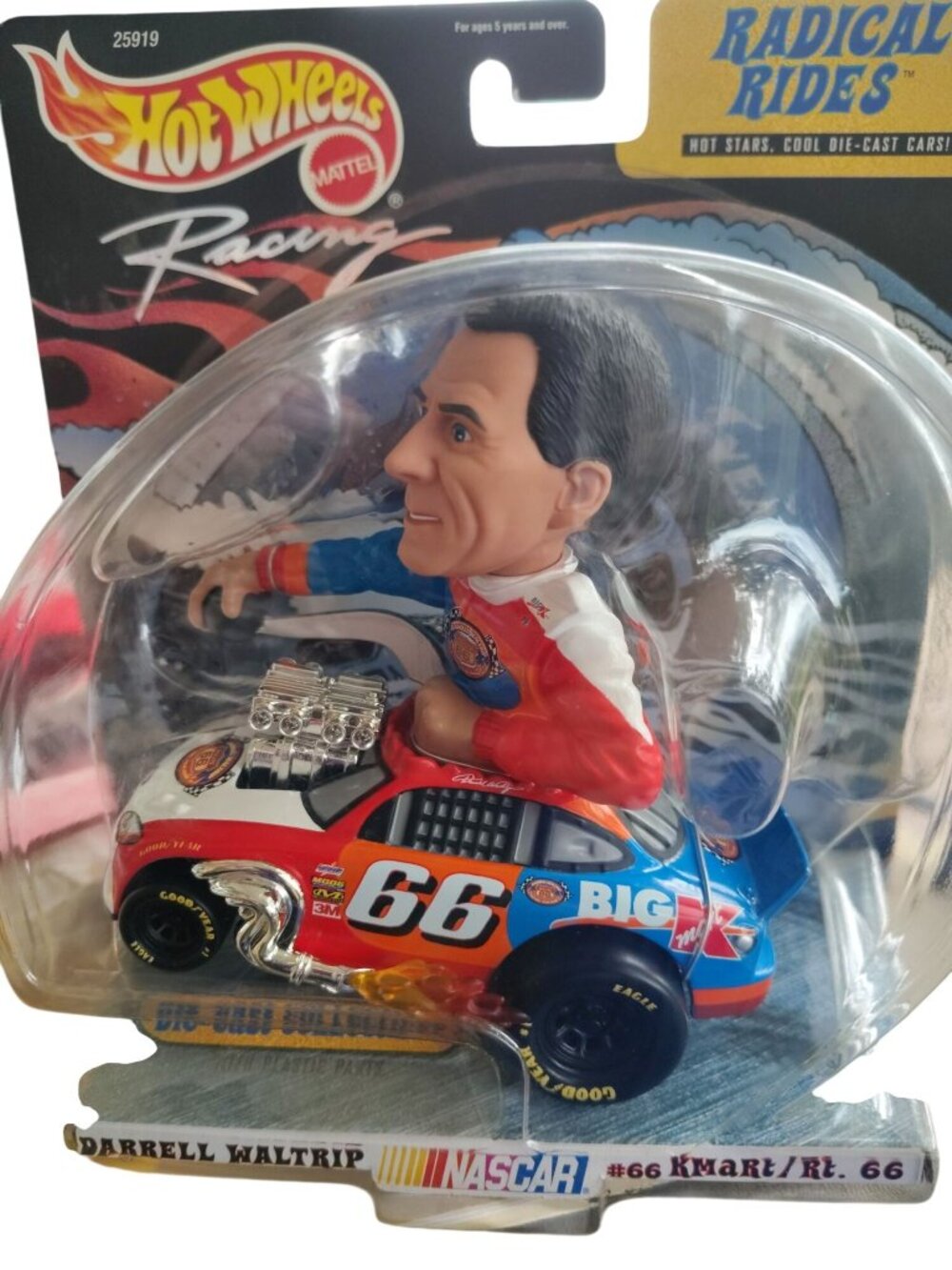Hot Wheels Racing Radical Rides Darrell Waltrip #66 Kmart NASCAR Figure & Car